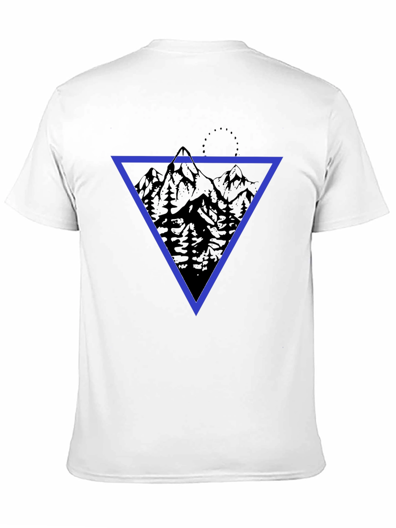 Black Geometric Mountain Print T-Shirt view 11