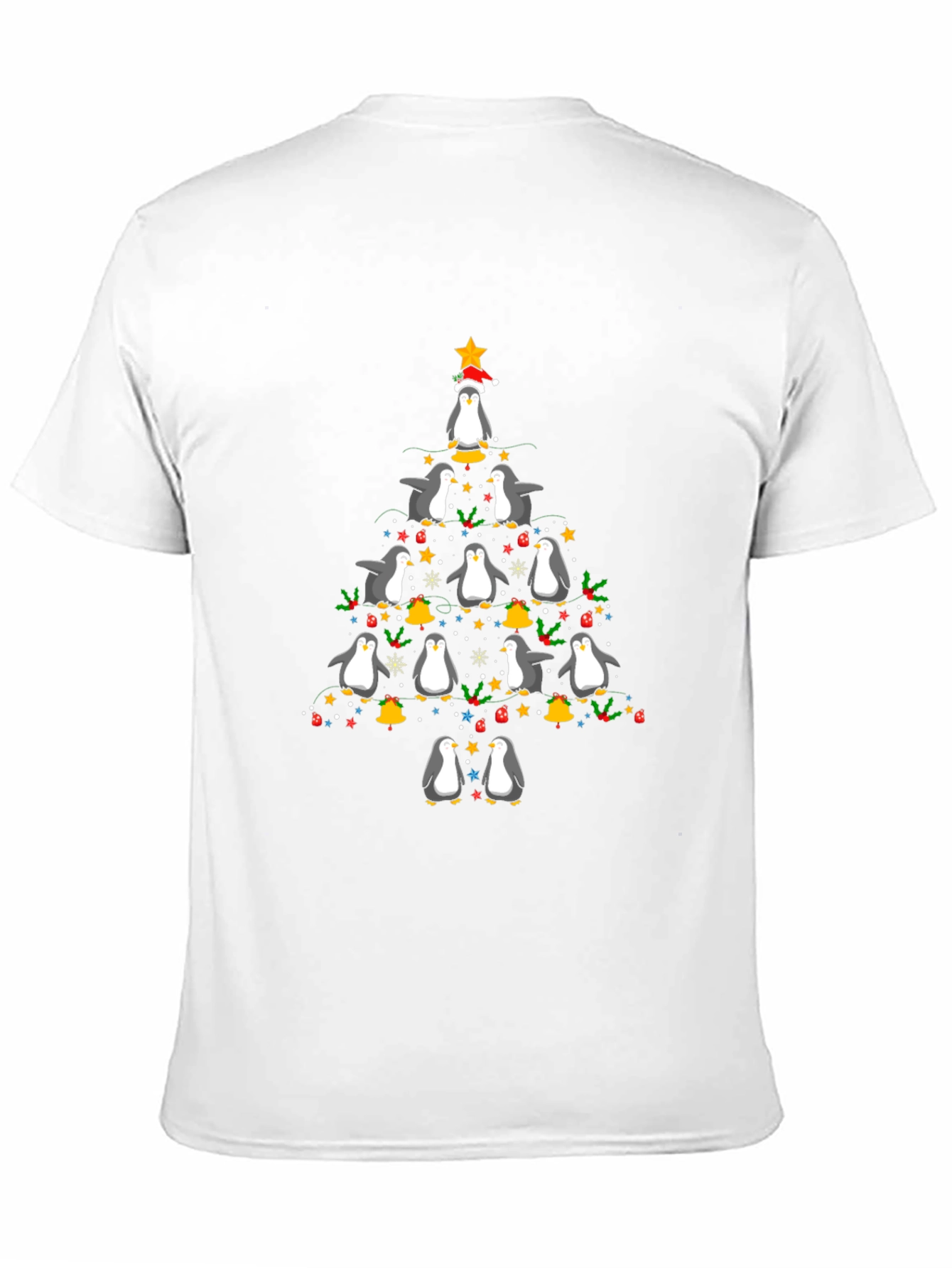Black Penguin Christmas Tree T-Shirt Holiday Cheer view 11