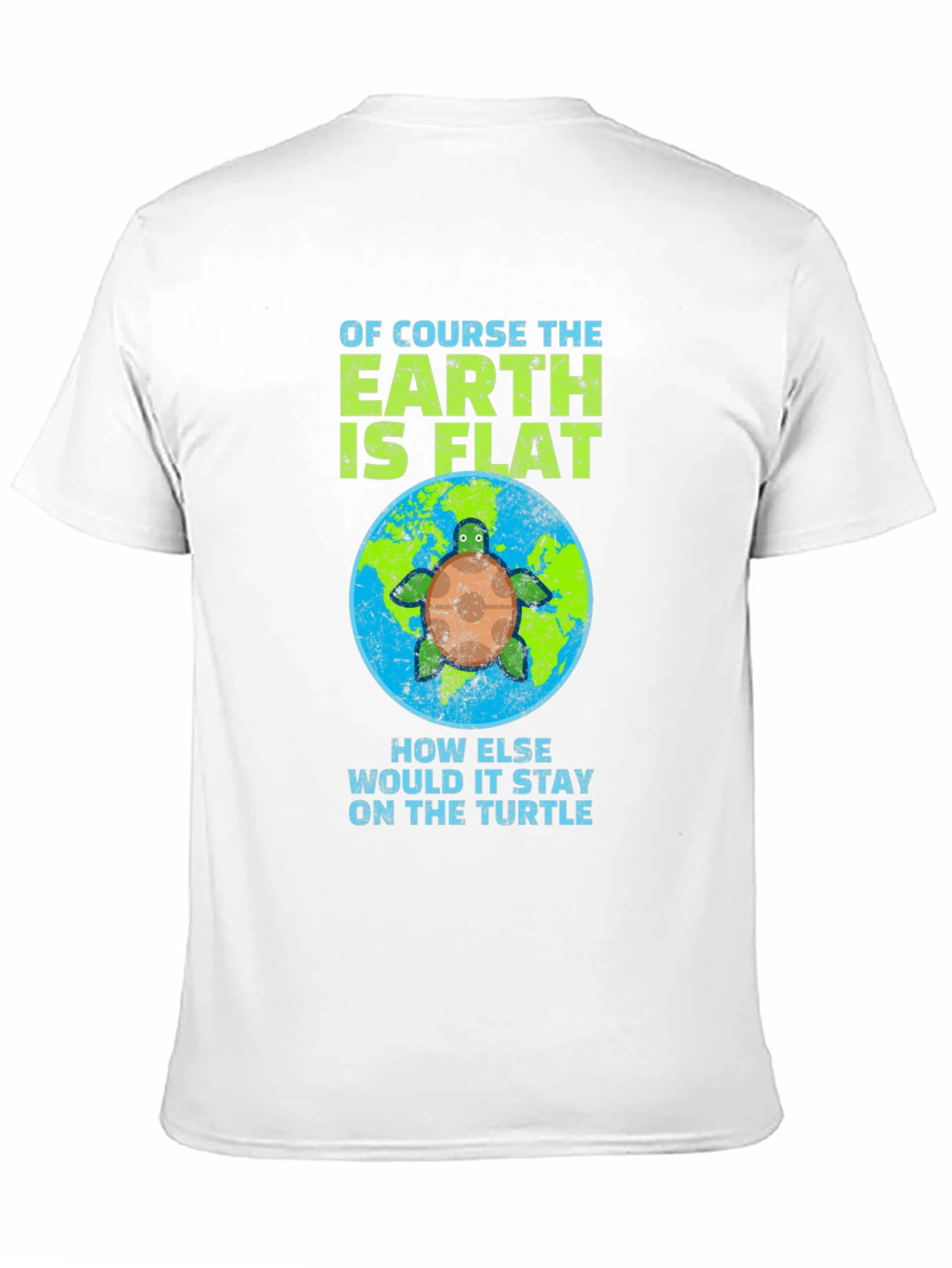 Black Flat Earth Turtle Humor T-Shirt view 11