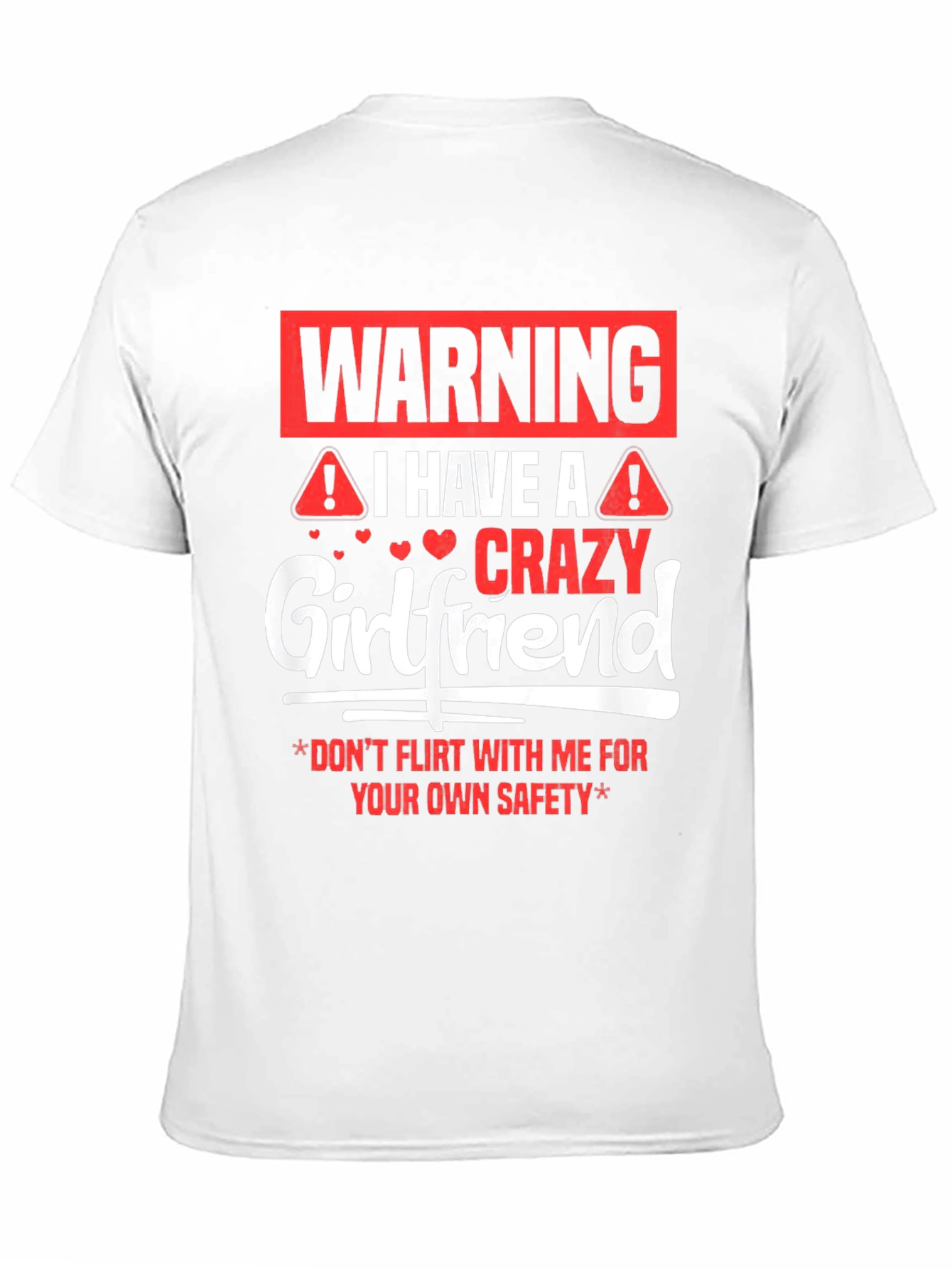 Black Warning Crazy Girlfriend Men's Black T-Shirt view 11