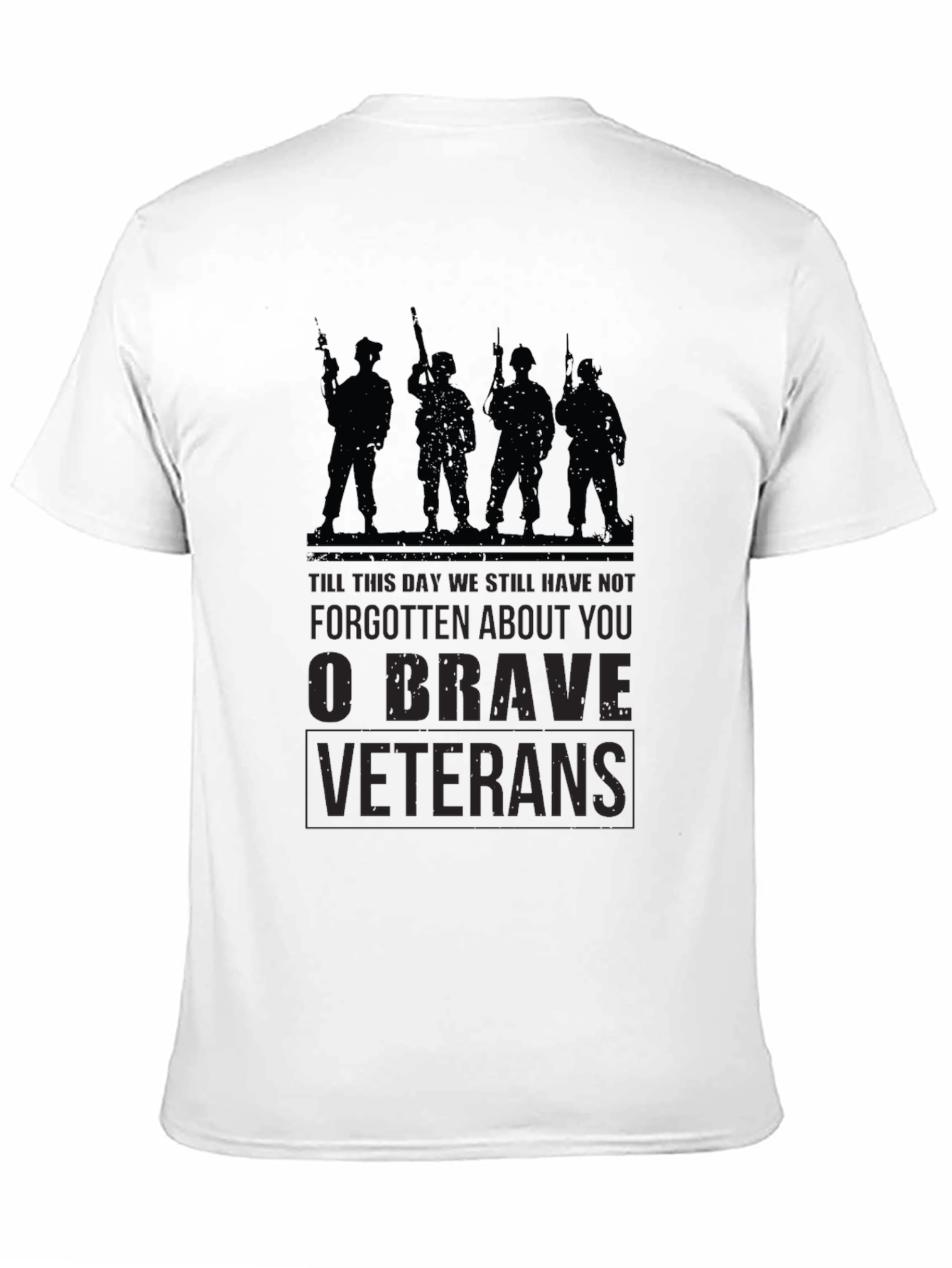 Black O Brave Veterans Graphic T-Shirt - Military Tribute Tee view 11