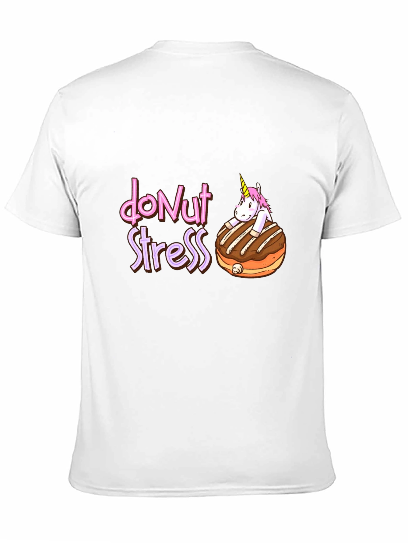 Black Donut Stress T-Shirt - Cute Unicorn Tee view 11