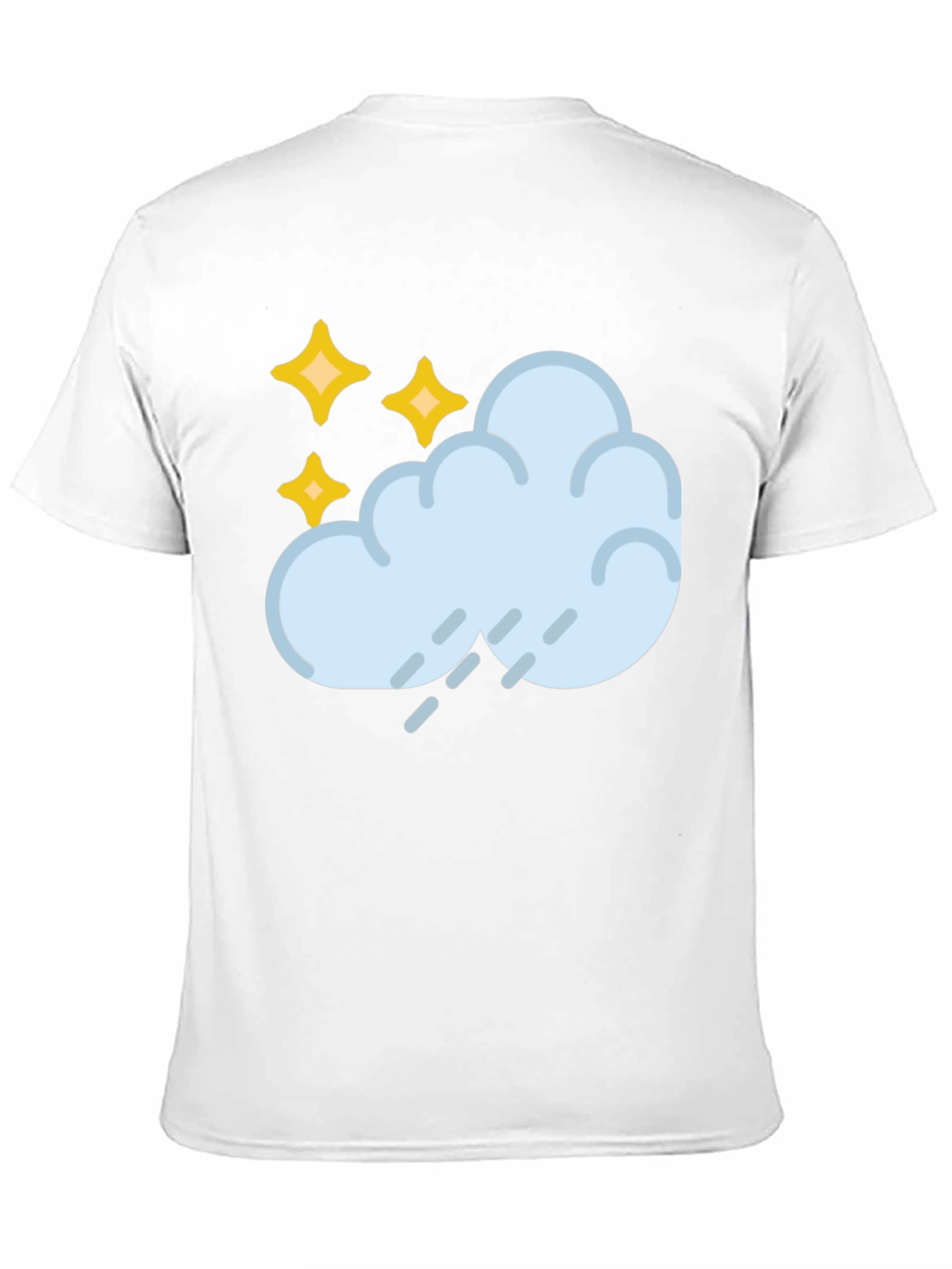 Black Rain Cloud & Stars Graphic Black T-Shirt view 11