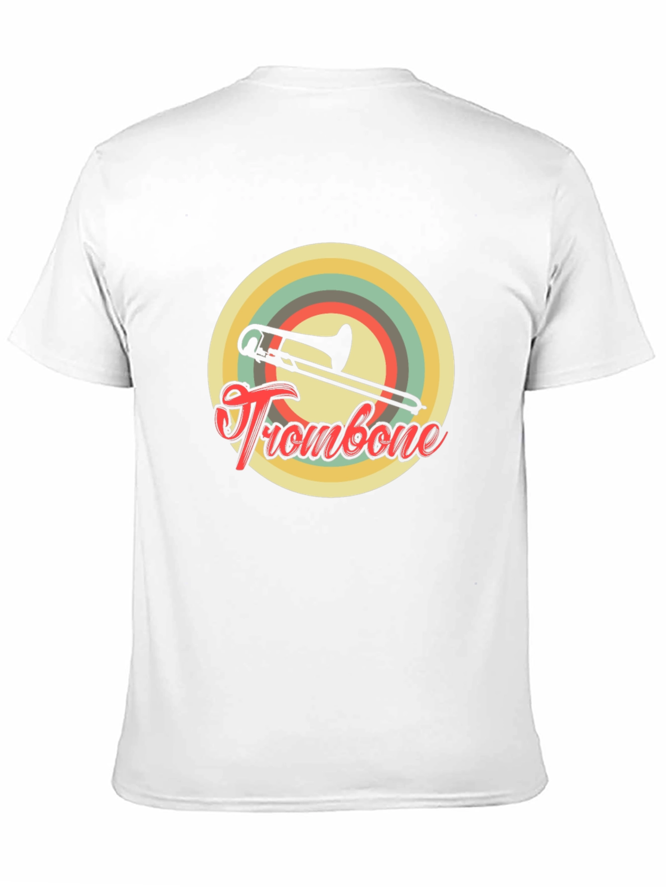 Black Retro Trombone T-Shirt - Vintage Musical Design view 11
