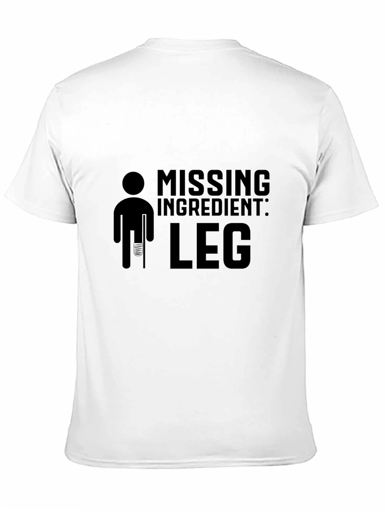 Black Humorous Missing Leg Graphic T-Shirt - Black view 11