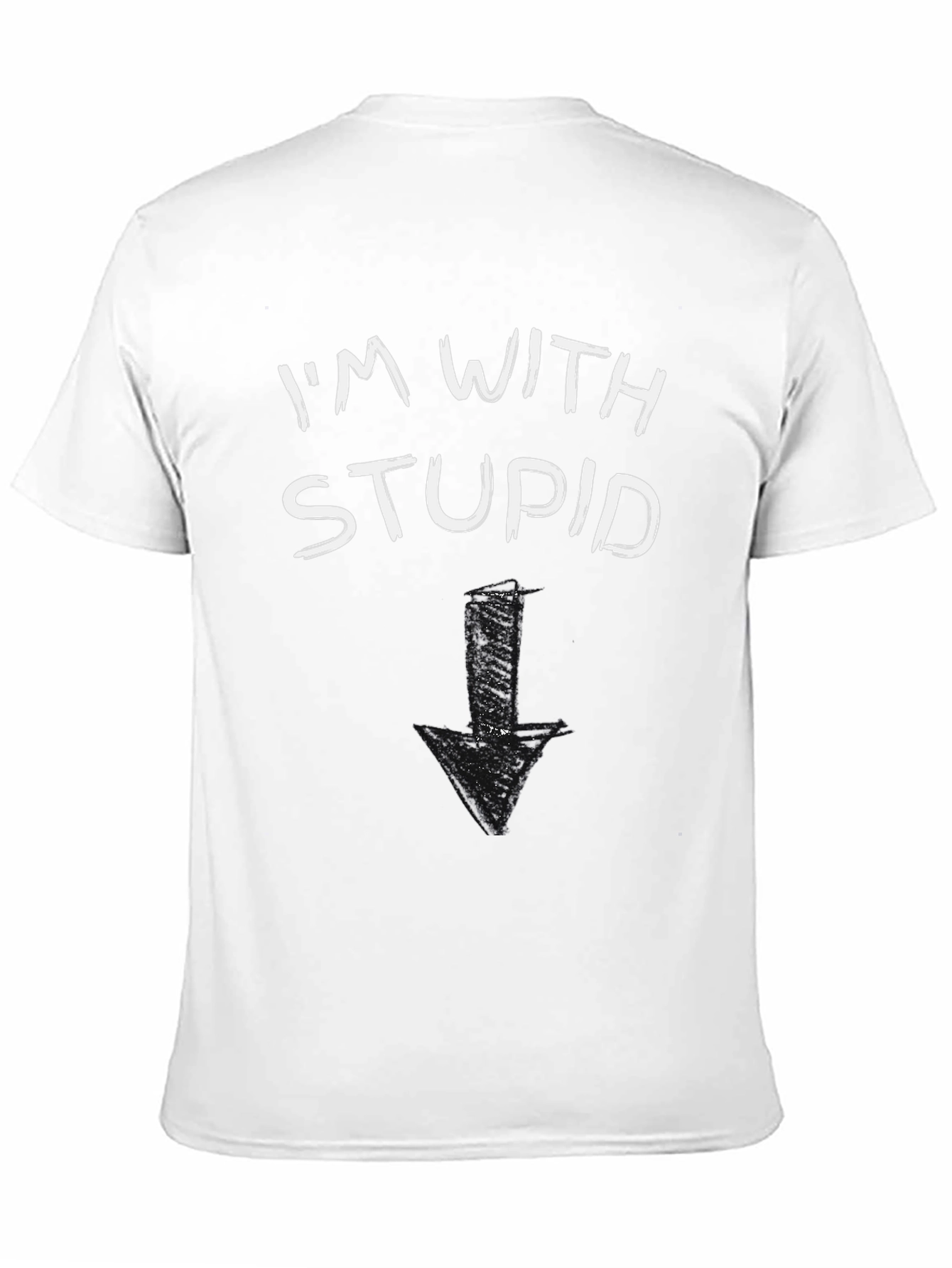 Black I'm With Stupid T-Shirt Funny Arrow Pointing Down view 11