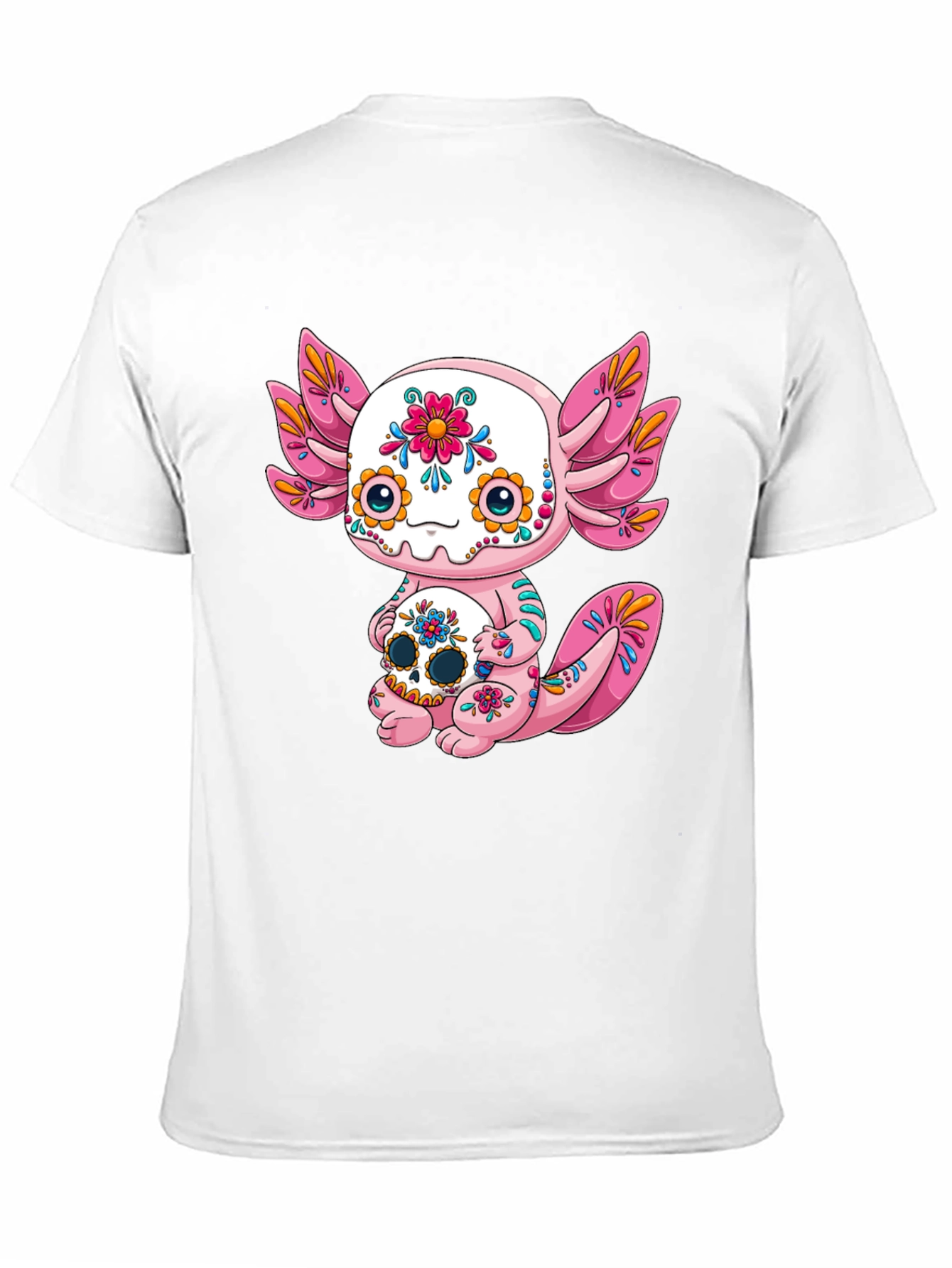 Black Axolotl Sugar Skull Graphic Tee view 11