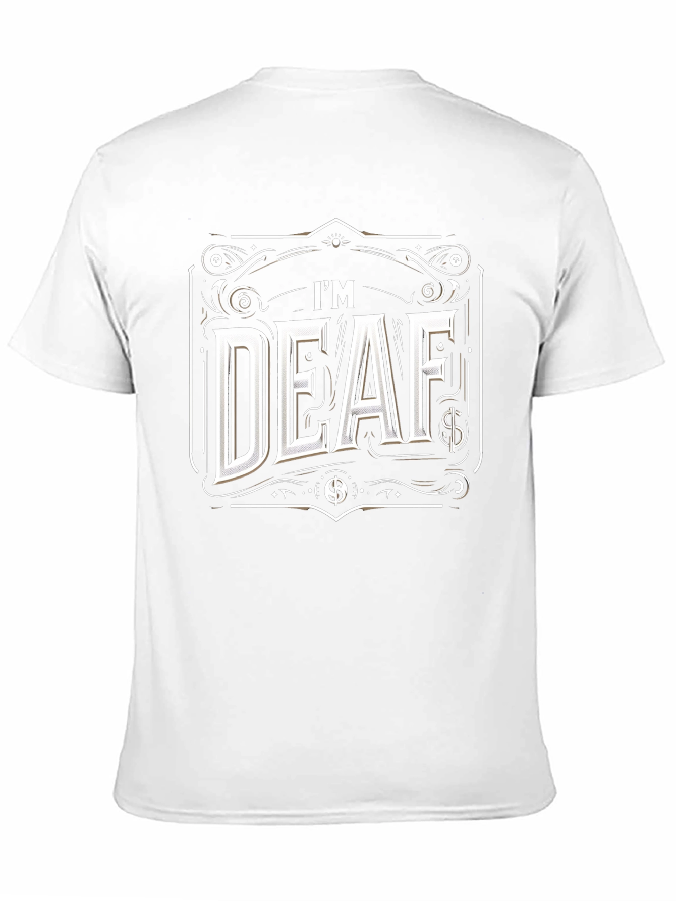 Black I'm Deaf Graphic T-Shirt - Black Cotton Tee view 11