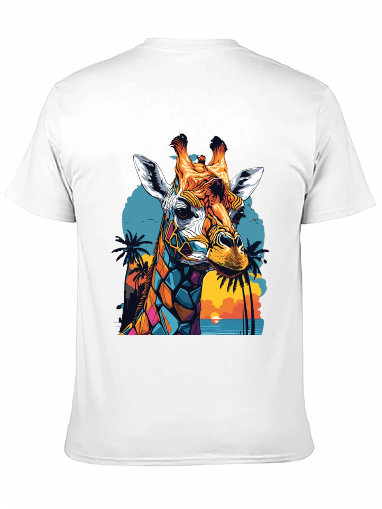 Black Colorful Giraffe Graphic Tee view 11