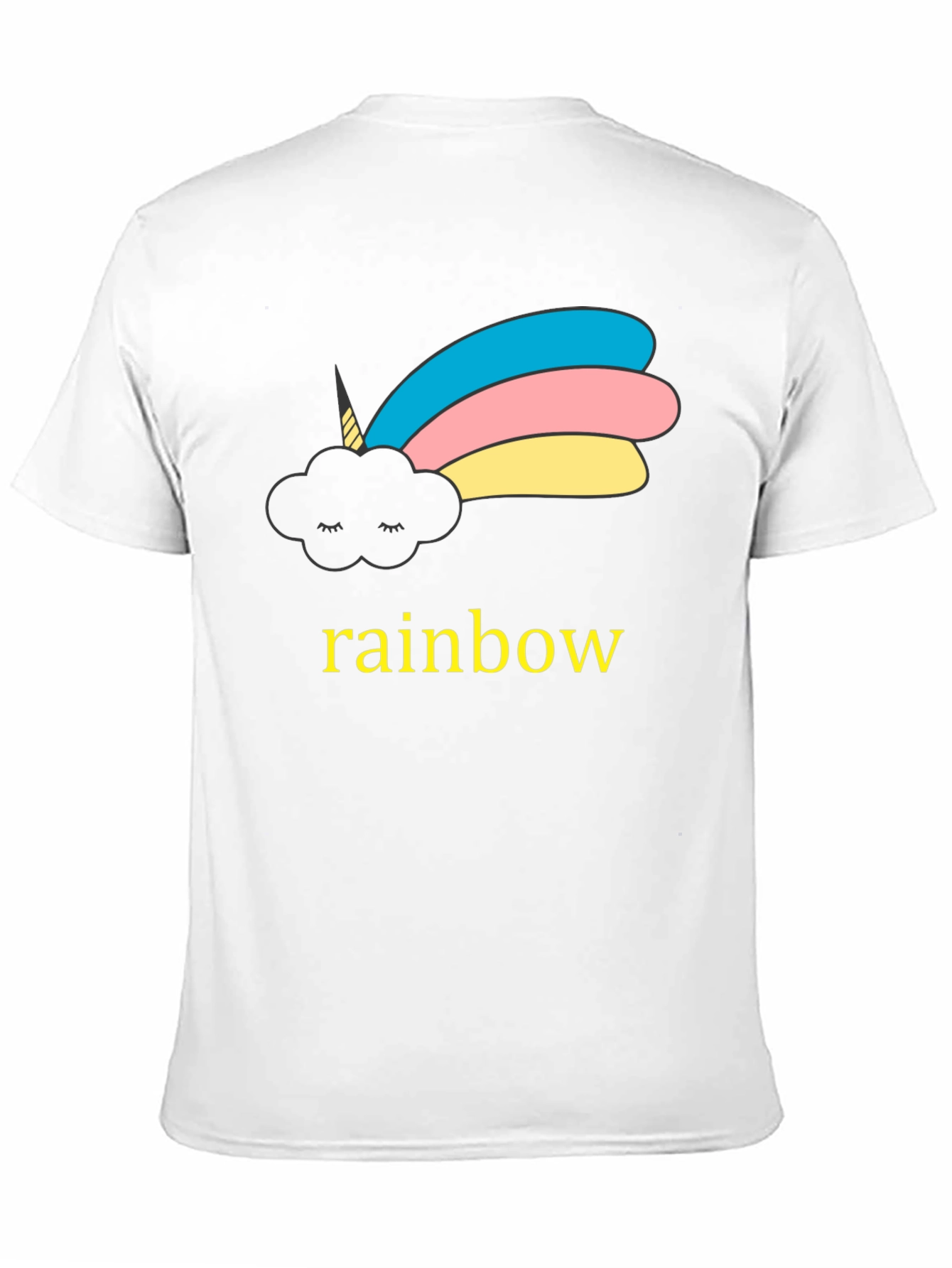 Black Unicorn Cloud Rainbow Graphic Black T-Shirt view 11
