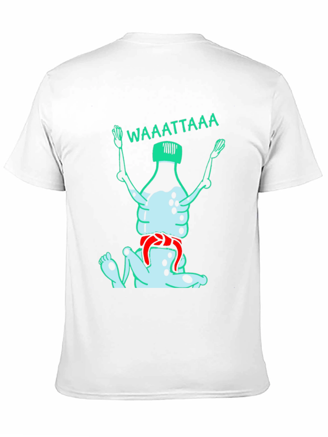 Black Funny Water Bottle Cartoon Graphic T-Shirt view 11