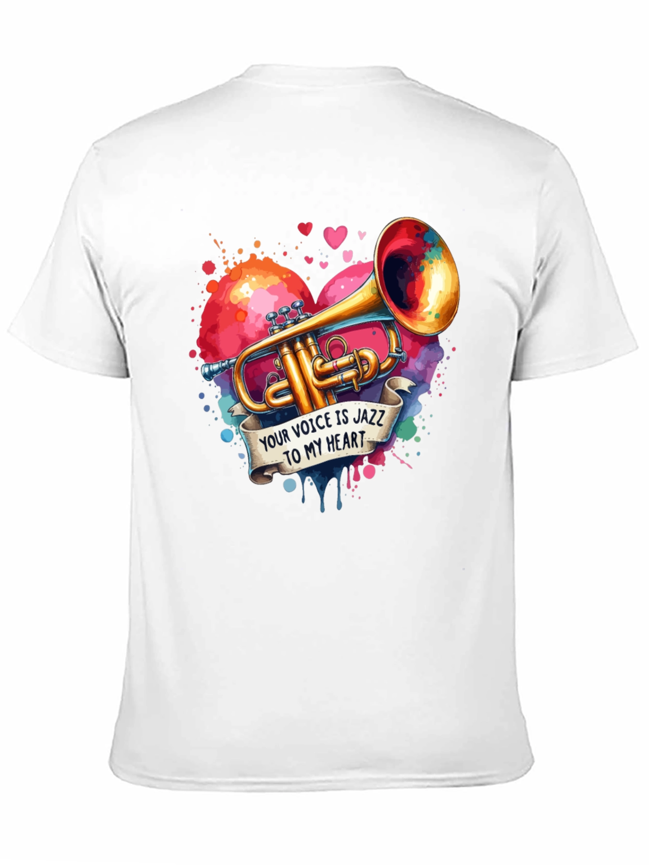 Black Jazz Heart Trumpet Graphic Tee view 11