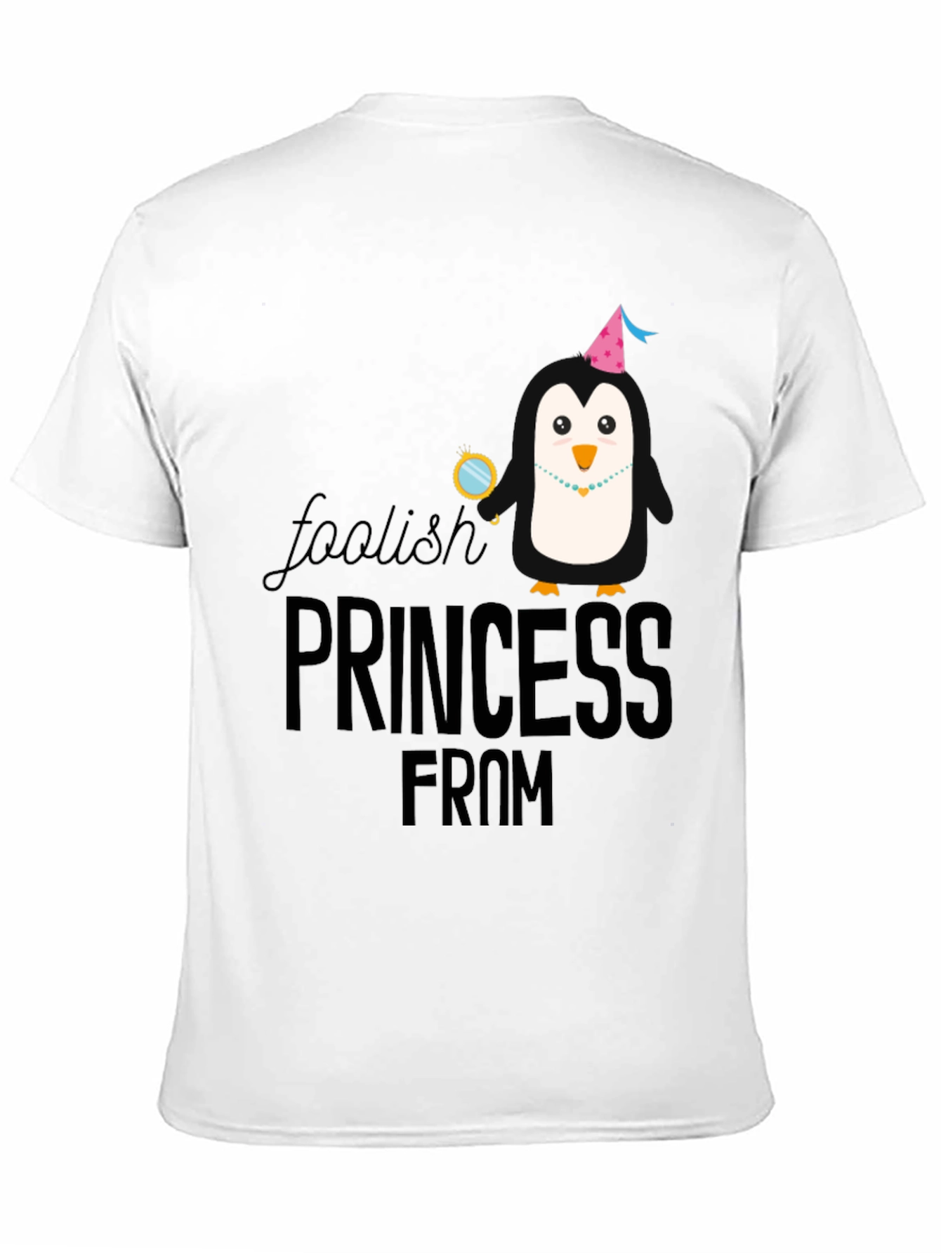 Black Foolish Princess Penguin Graphic T-Shirt view 11