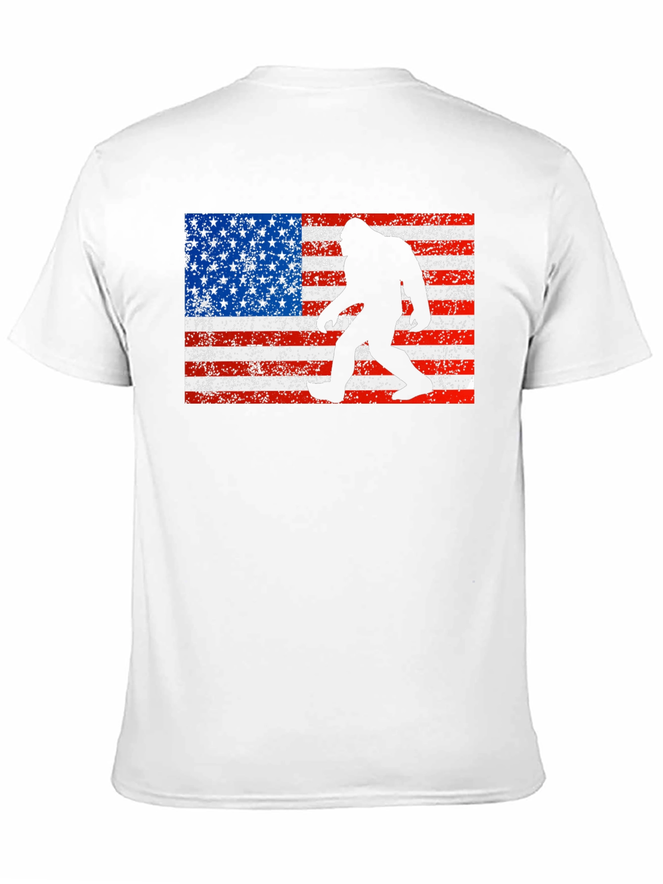 Black Bigfoot American Flag T-Shirt view 11