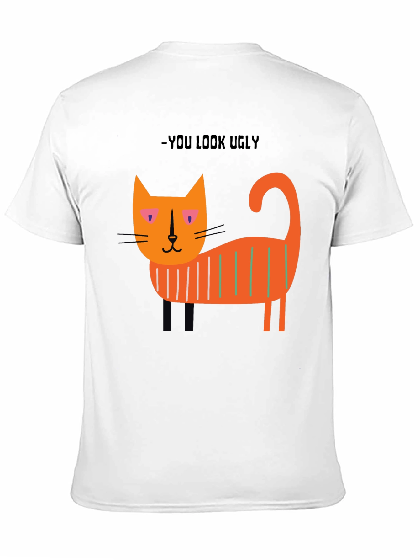 Black Ugly Cat Graphic T-Shirt - Black view 11