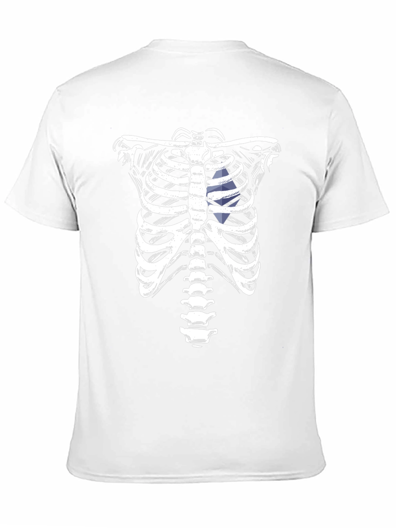 Black Skeleton Rib Cage Graphic Tee - Halloween Costume view 11