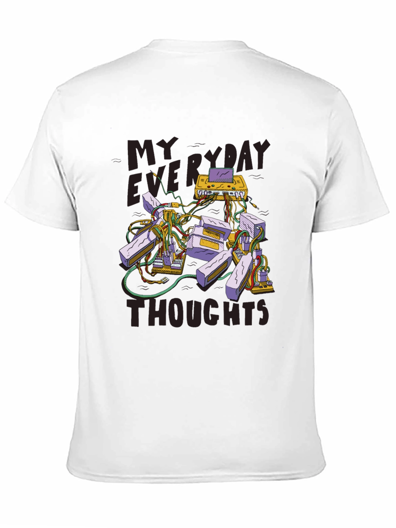 Black Everyday Thoughts Graphic Tee - Brainy Design view 11