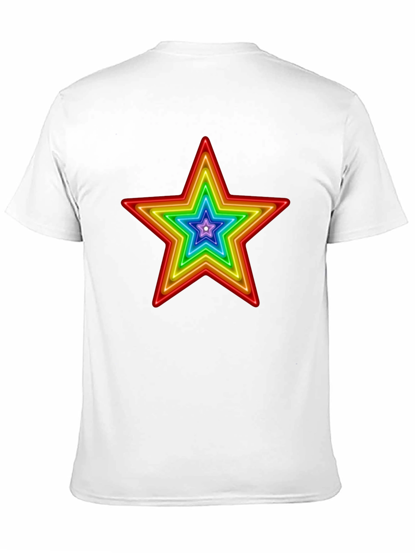 Black Rainbow Star Graphic Print T-Shirt view 11