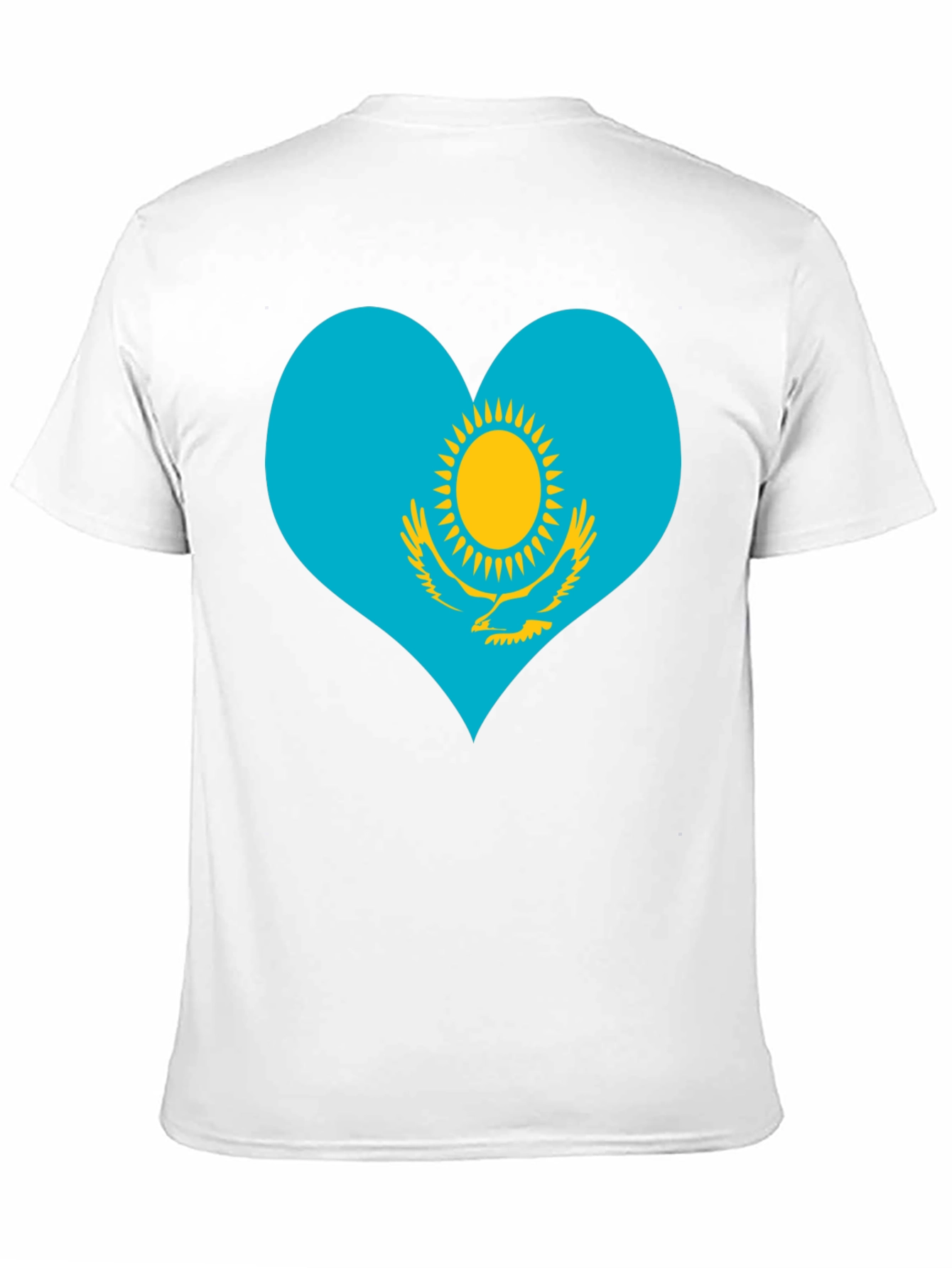 Kazakhstan Heart Flag Graphic Tee - Black - 11
