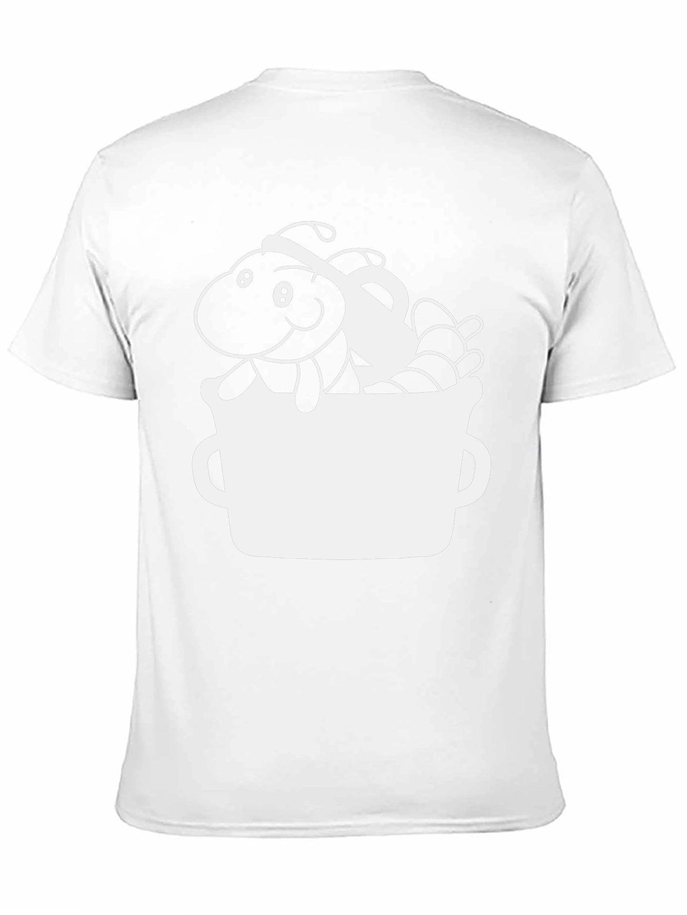 Black Cute Worm in a Mug Graphic T-Shirt view 11