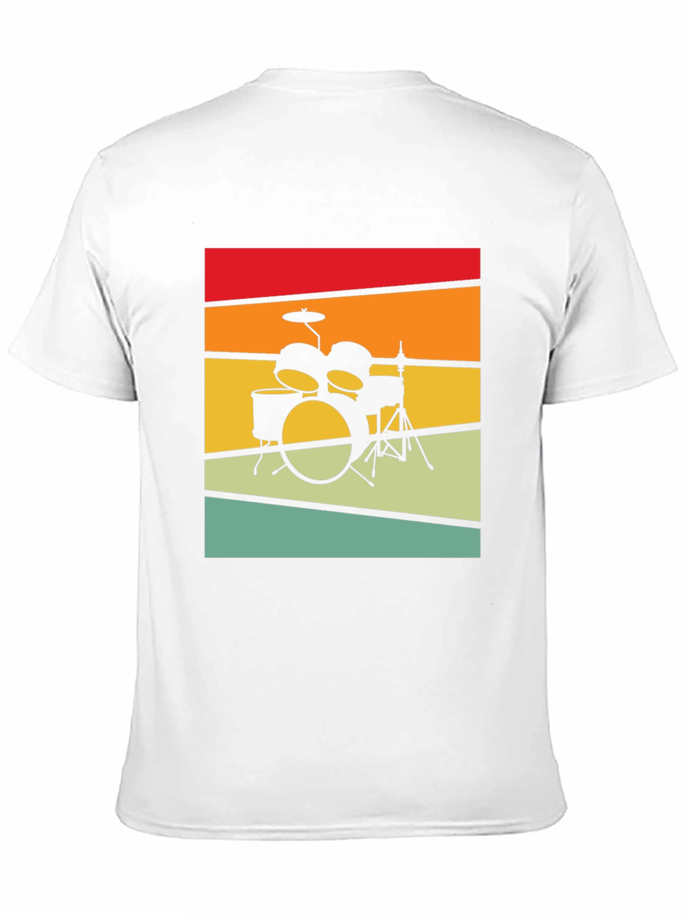 Black Retro Drum Set Graphic T-Shirt - Vintage Style Tee view 11