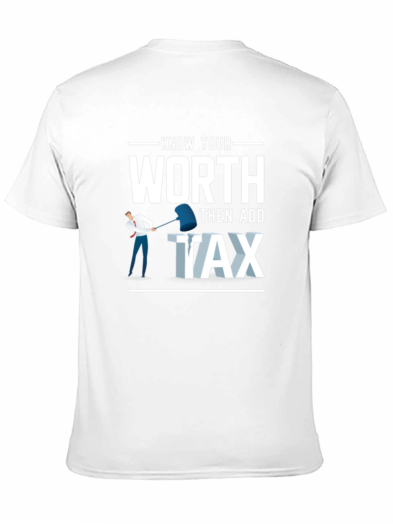 Black Know Your Worth Add Tax Graphic T-Shirt view 11