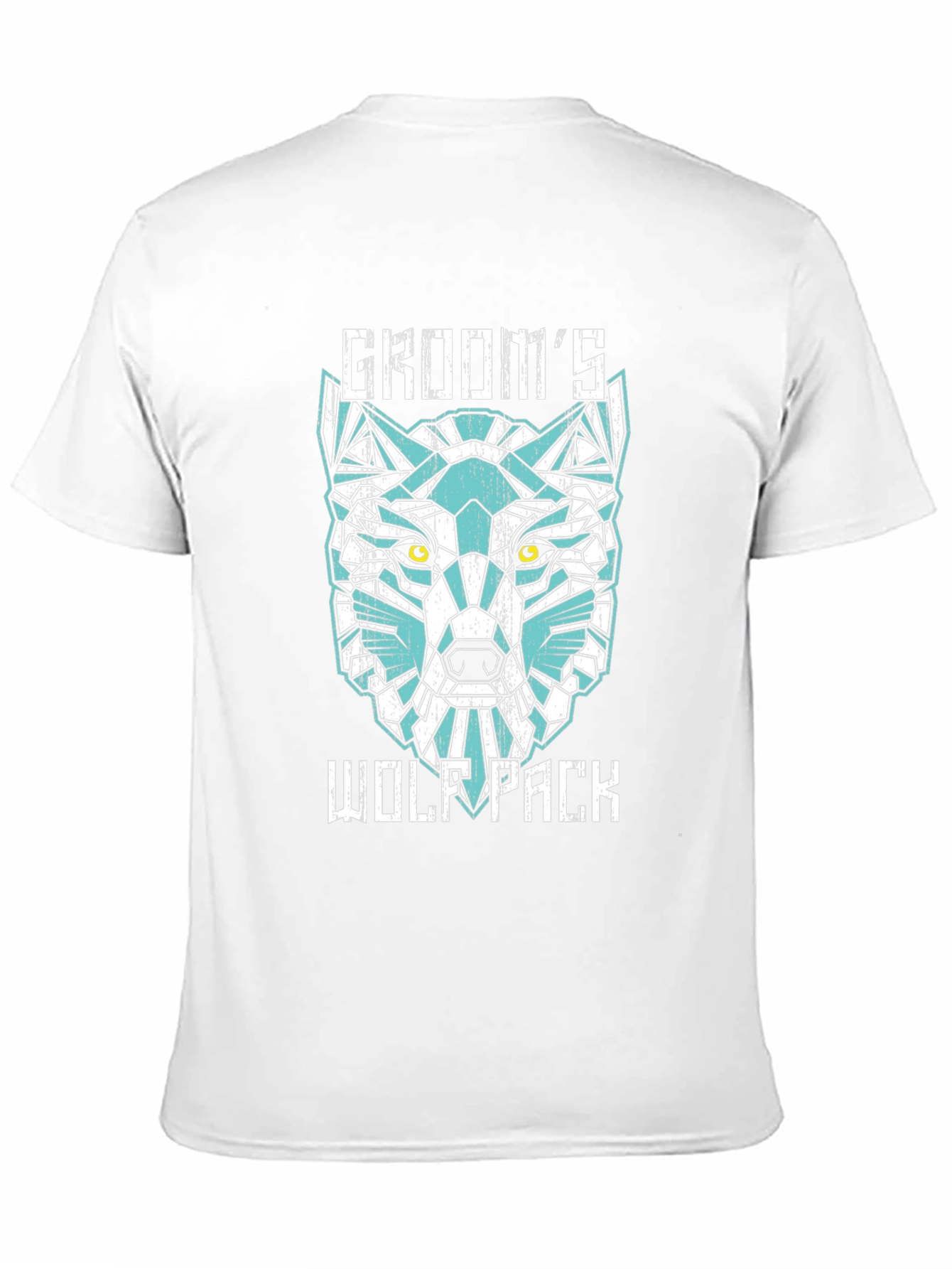 Black Groom's Wolf Pack Graphic Tee - Modern Geometric Design view 11