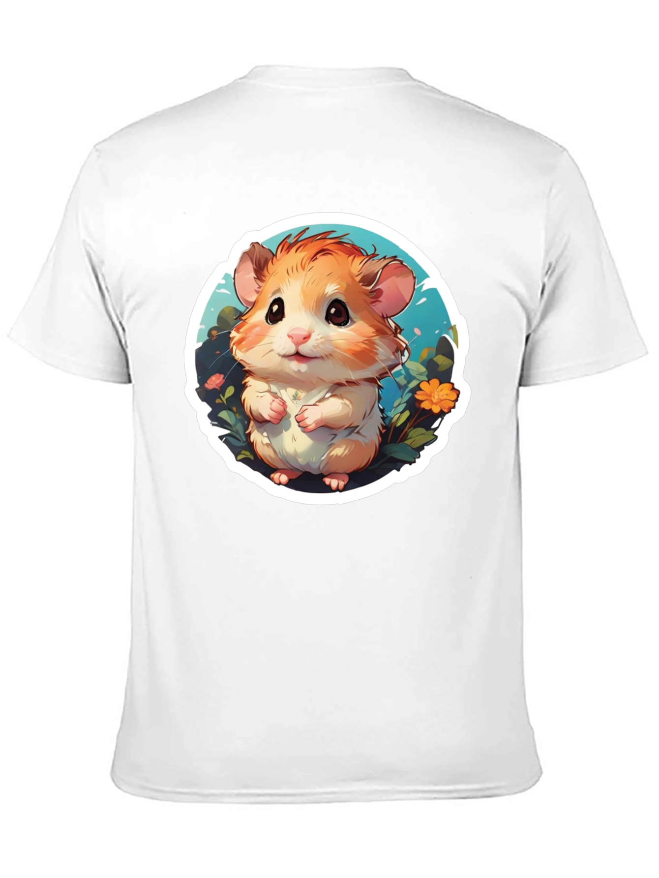 Black Cute Hamster Graphic Tee - Black Cotton Blend view 11