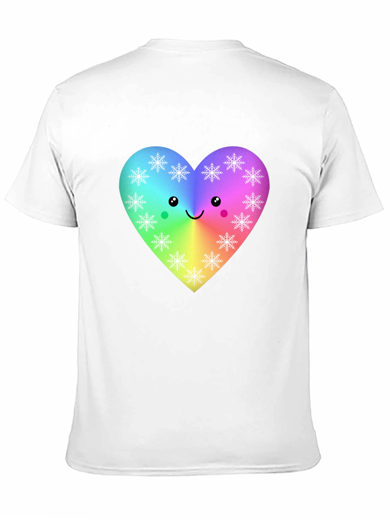 Black Rainbow Heart Snowflake T-Shirt view 11