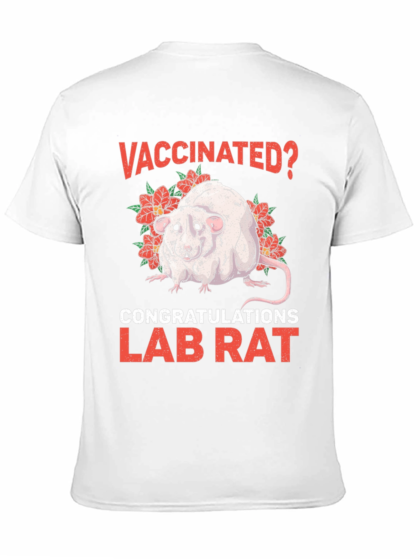 Black Vaccinated Lab Rat Graphic T-Shirt view 11