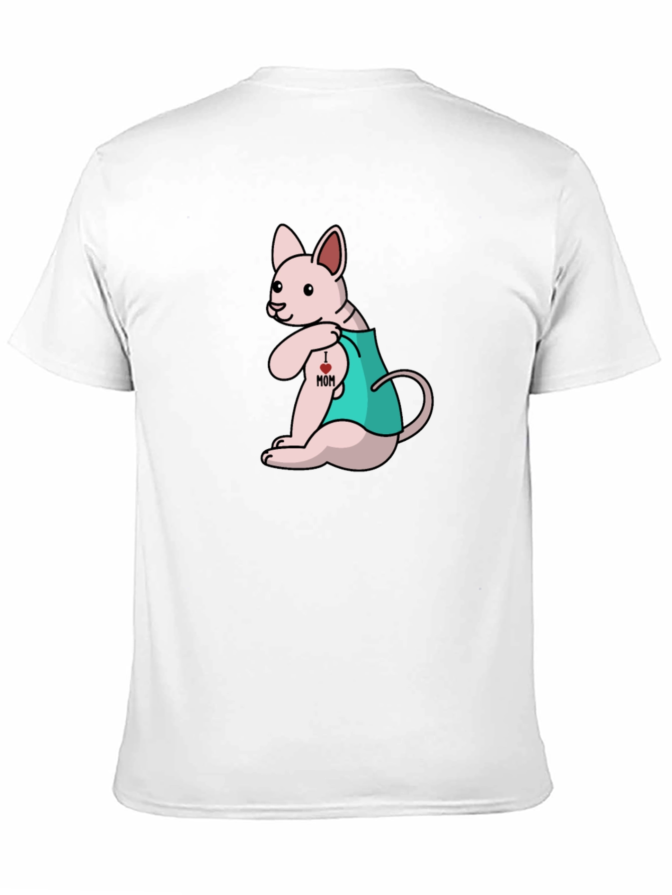 Black I Love Mom Tattoo Cat T-Shirt view 11