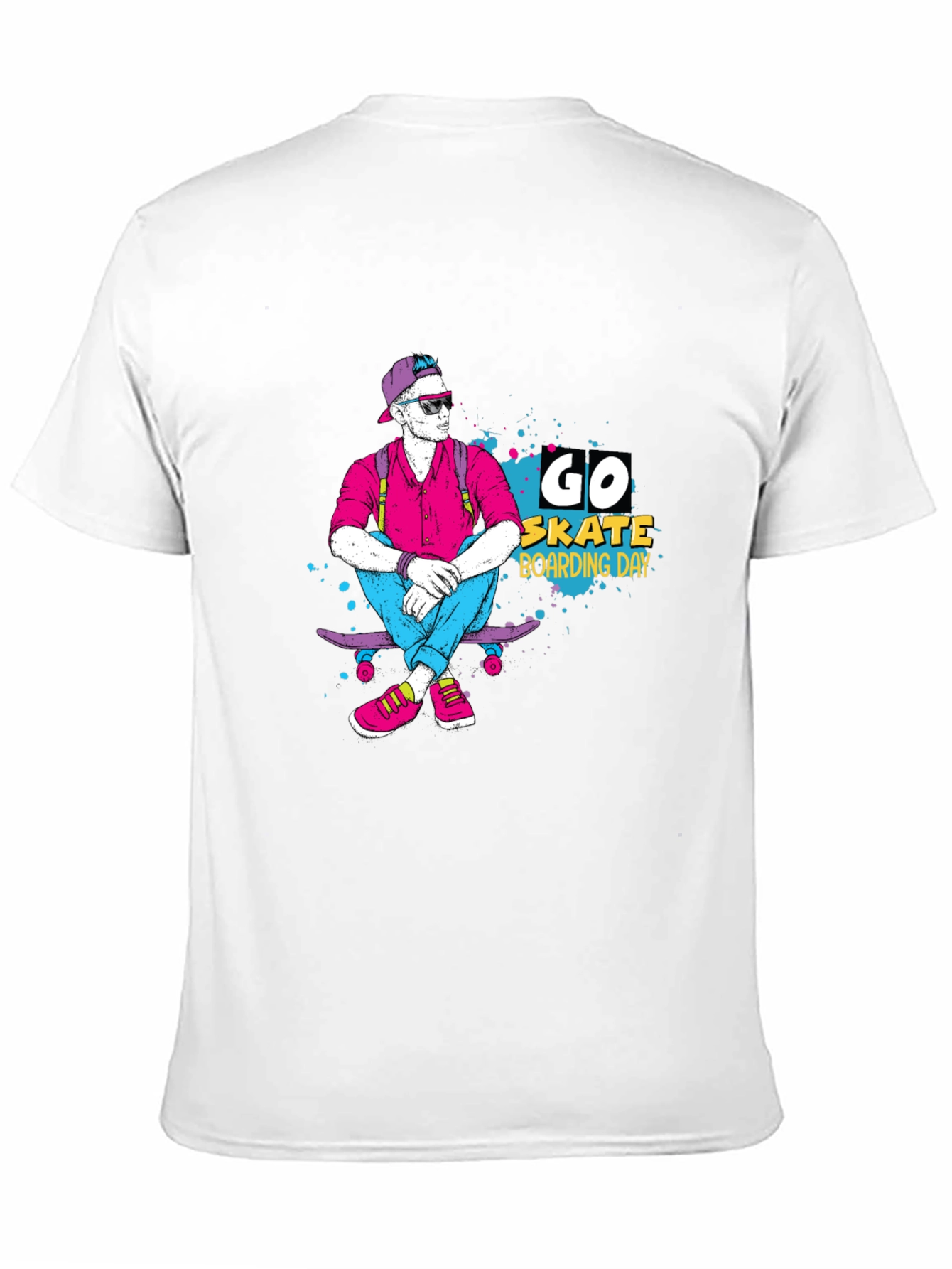 Black Go Skate Boarding Day Black T-Shirt view 11