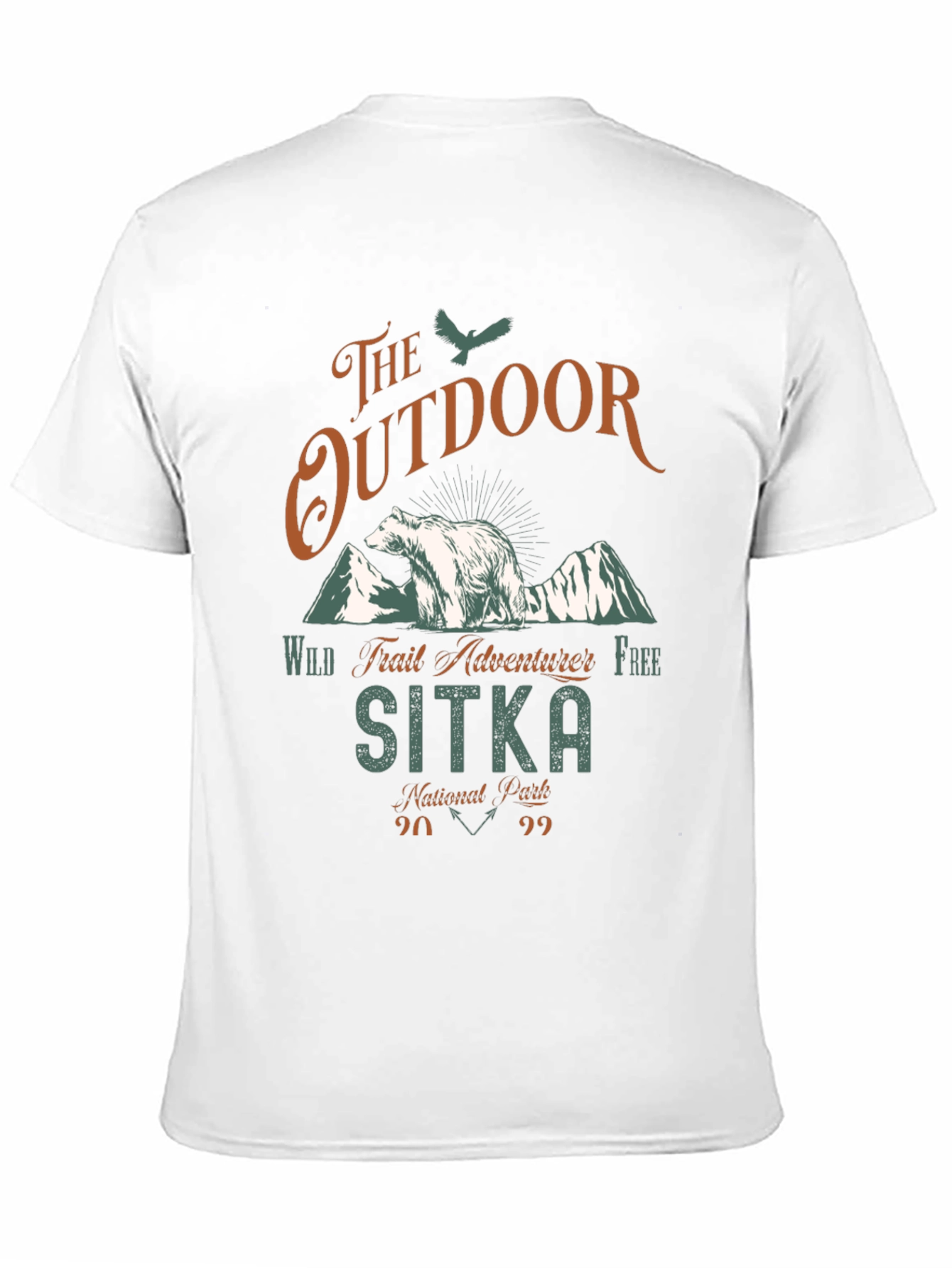 Black Outdoor Adventure T-Shirt - Sitka National Park Bear Design view 11
