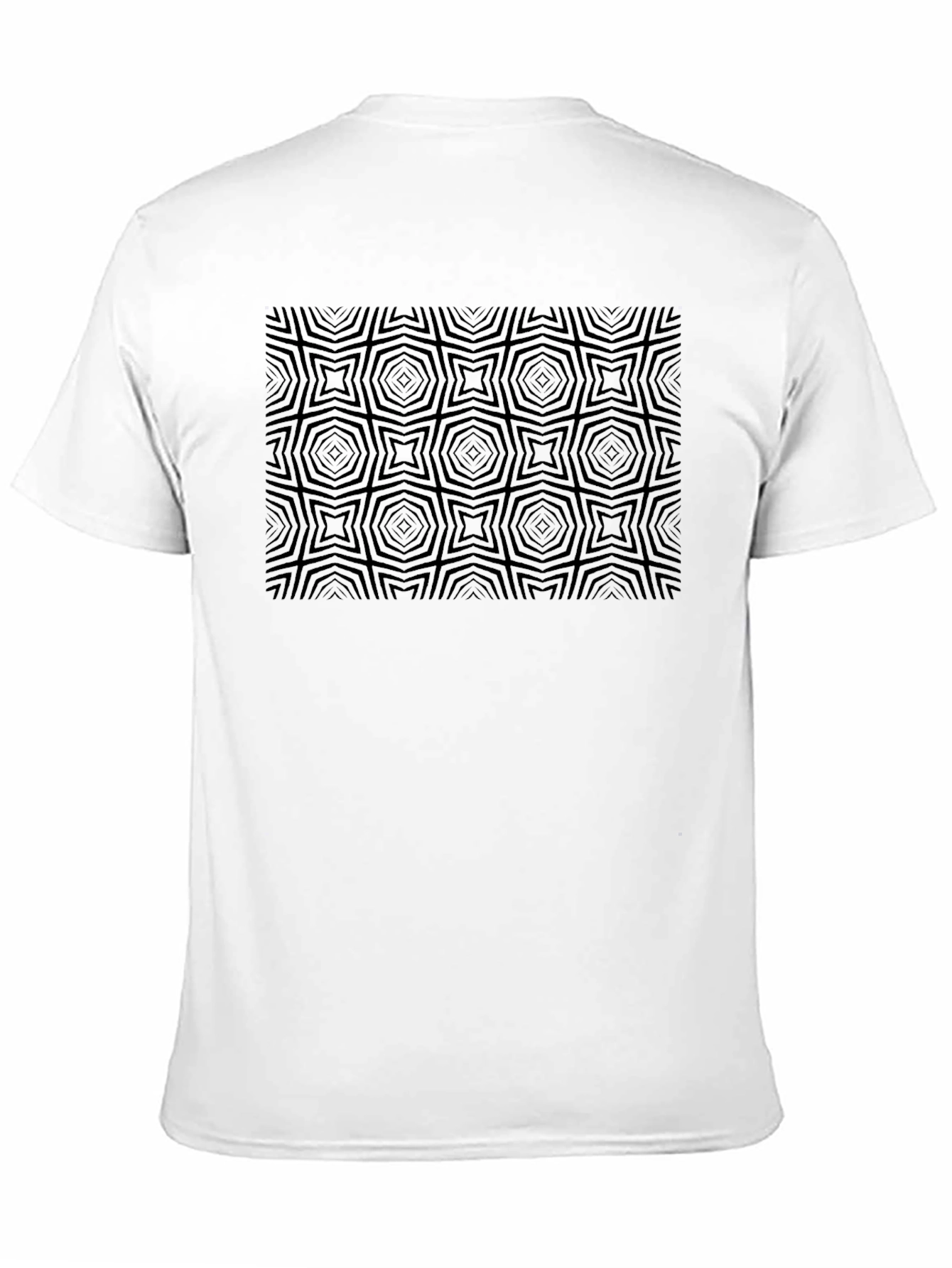 Black Geometric Illusion Tee - Modern Black Graphic T-Shirt view 11