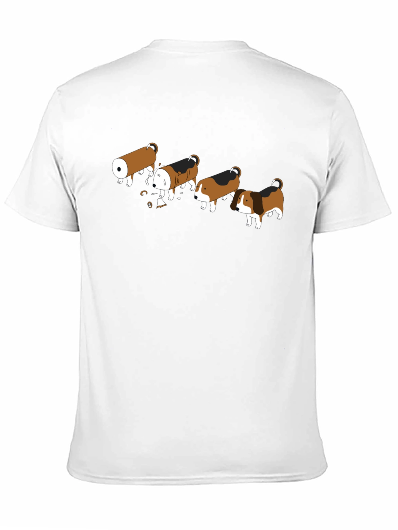 Black Cartoon Dog Transformation T-Shirt - Black view 11