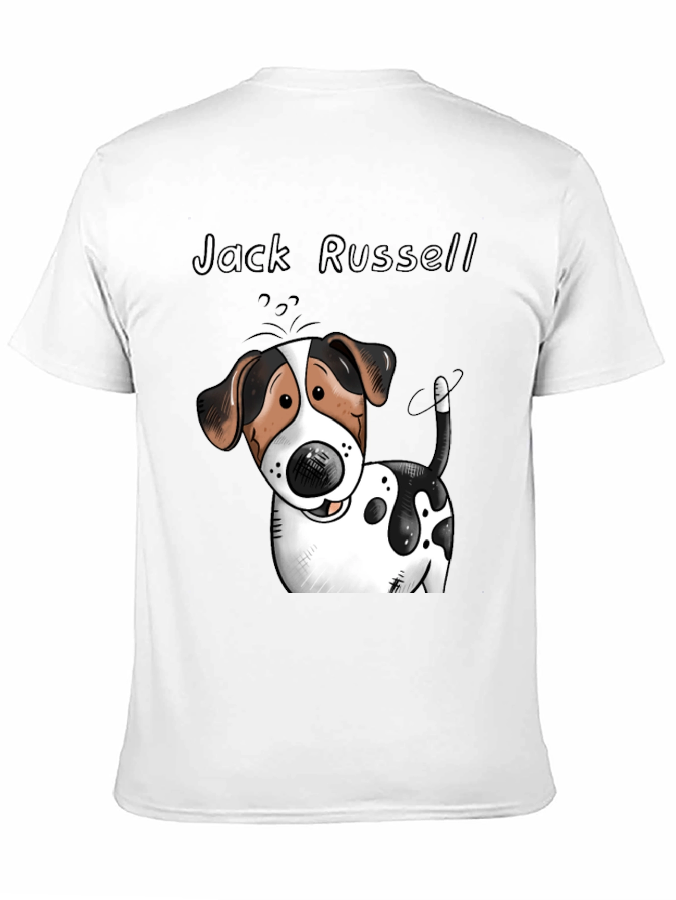 Black Jack Russell Dog Cartoon Graphic T-Shirt view 11