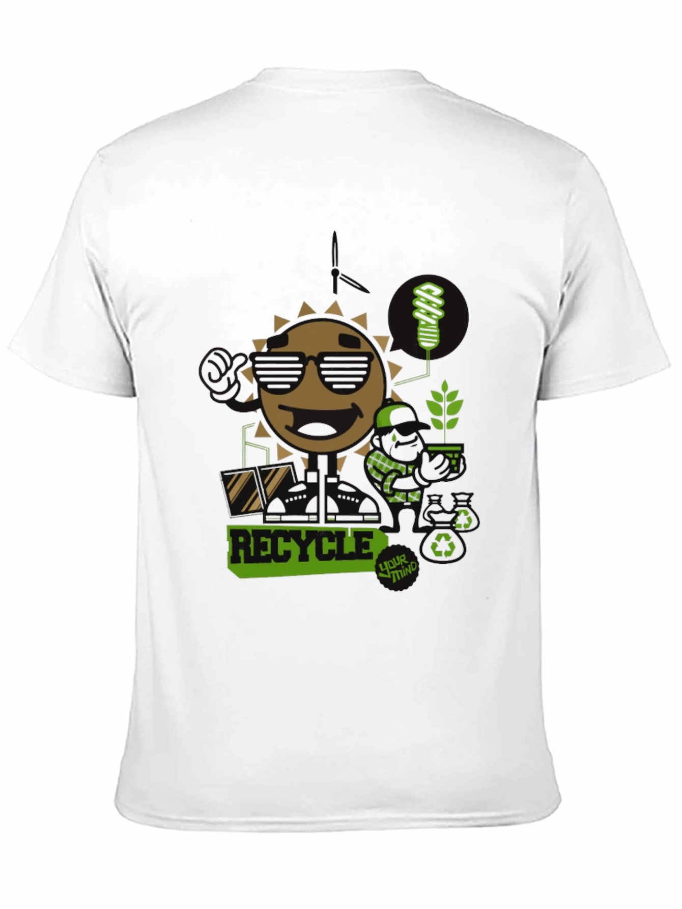 Black Eco-Friendly Recycle Graphic T-Shirt - Black view 11