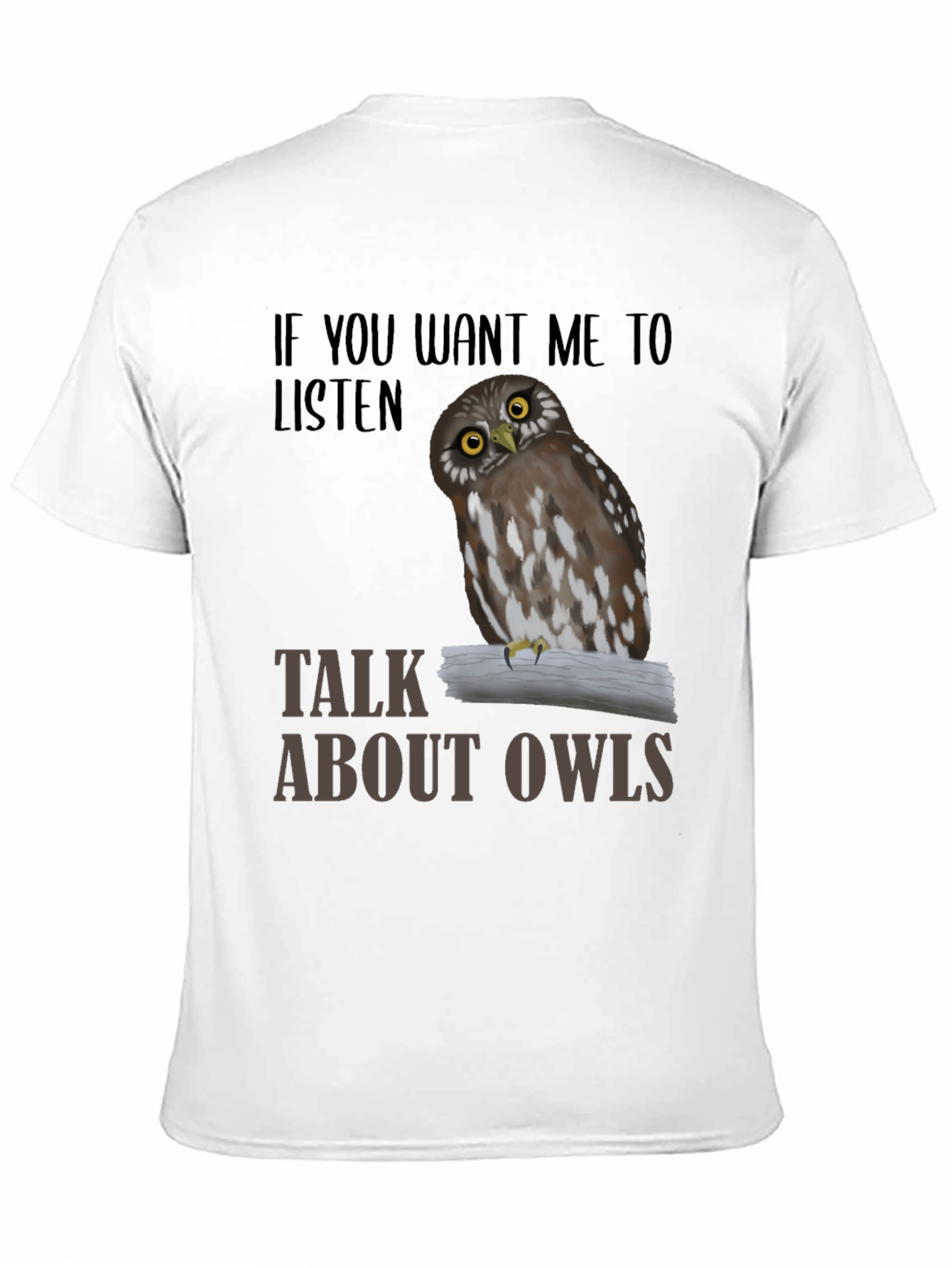 Black Talk About Owls T-Shirt, Funny Owl Lover Tee view 11