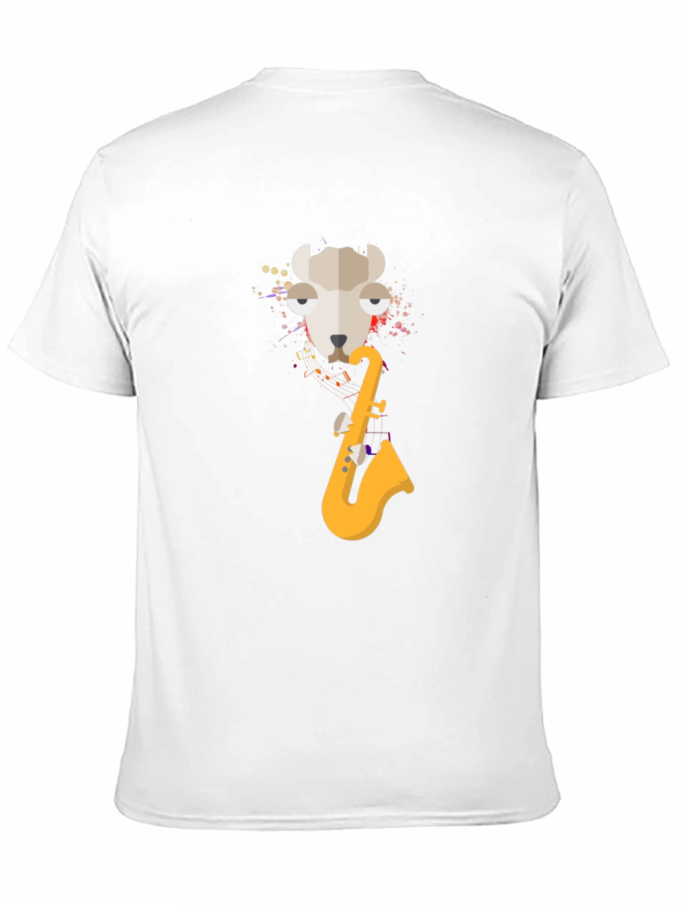 Black Cool Llama Saxophone Black T-Shirt view 11