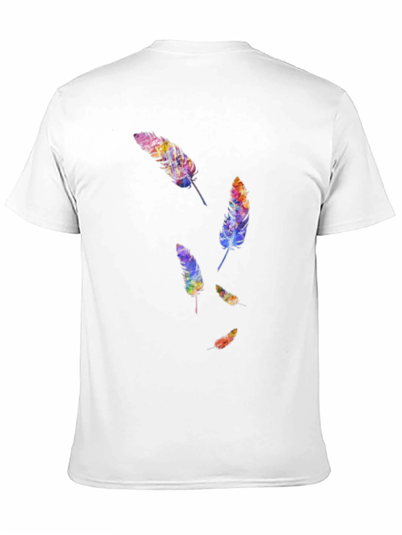 Black Feather Print Black T-Shirt view 11