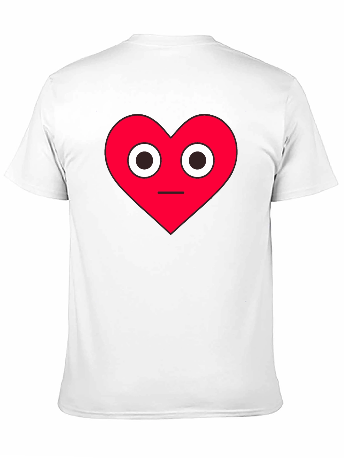 Black Red Heart Face Graphic Black T-Shirt view 11