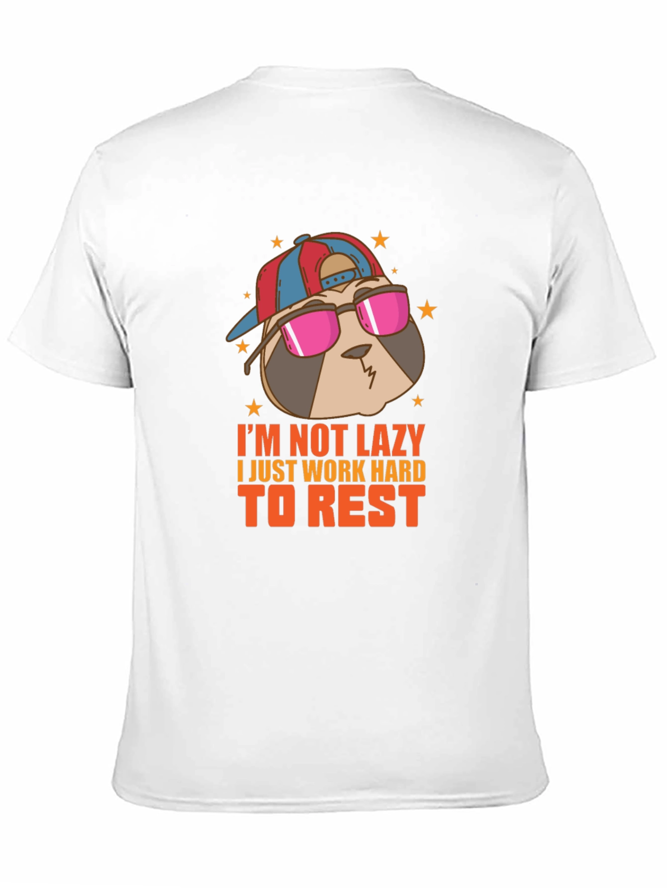 Black Cool Sloth T-Shirt - I'm Not Lazy Design view 11