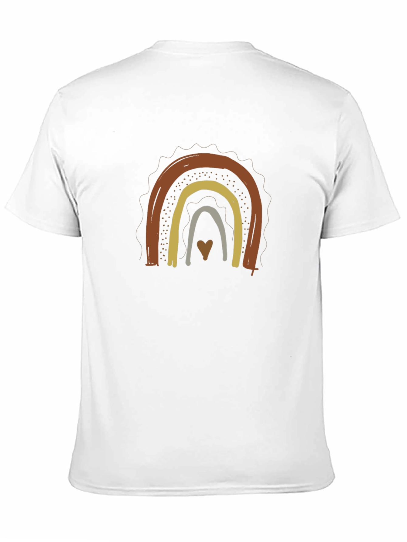 Black Boho Rainbow Heart Graphic Tee - Soft Cotton Blend view 11