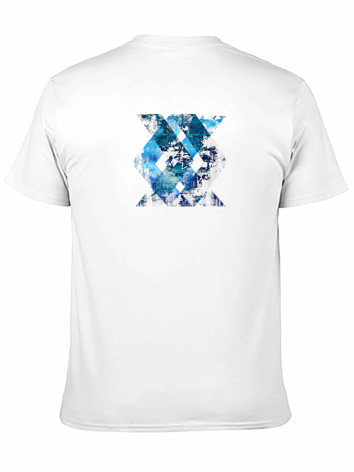 Black Abstract Geometric Tee - Blue Design view 11