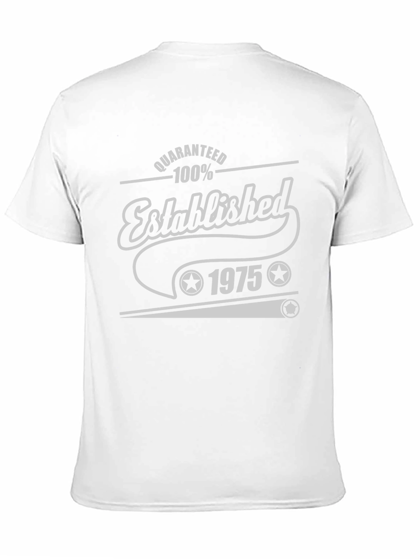 Black Established 1975 T-Shirt, Guaranteed 100% Cotton view 11