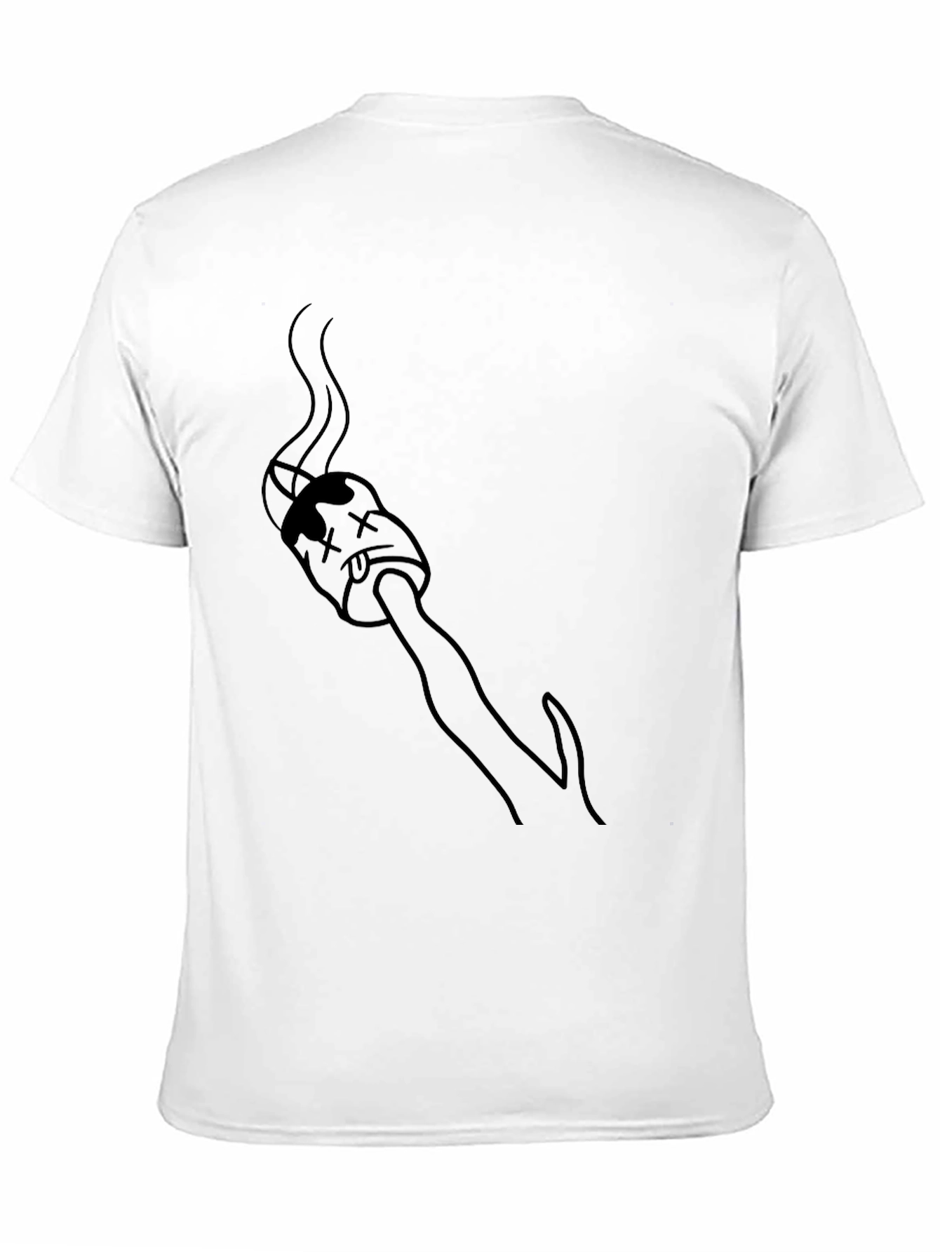 Black Graphic Tee - Smoking Marshmallow Design - 11