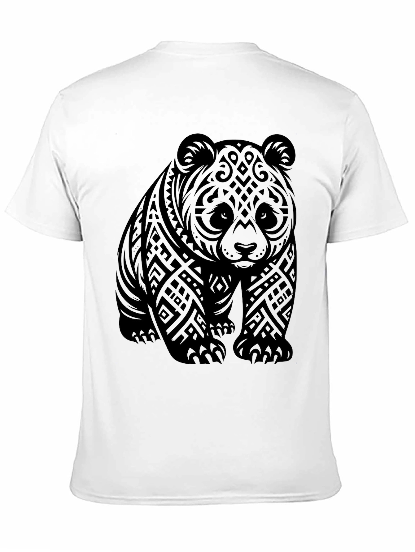 Black Tribal Panda Graphic Tee - Men's Black T-Shirt view 11