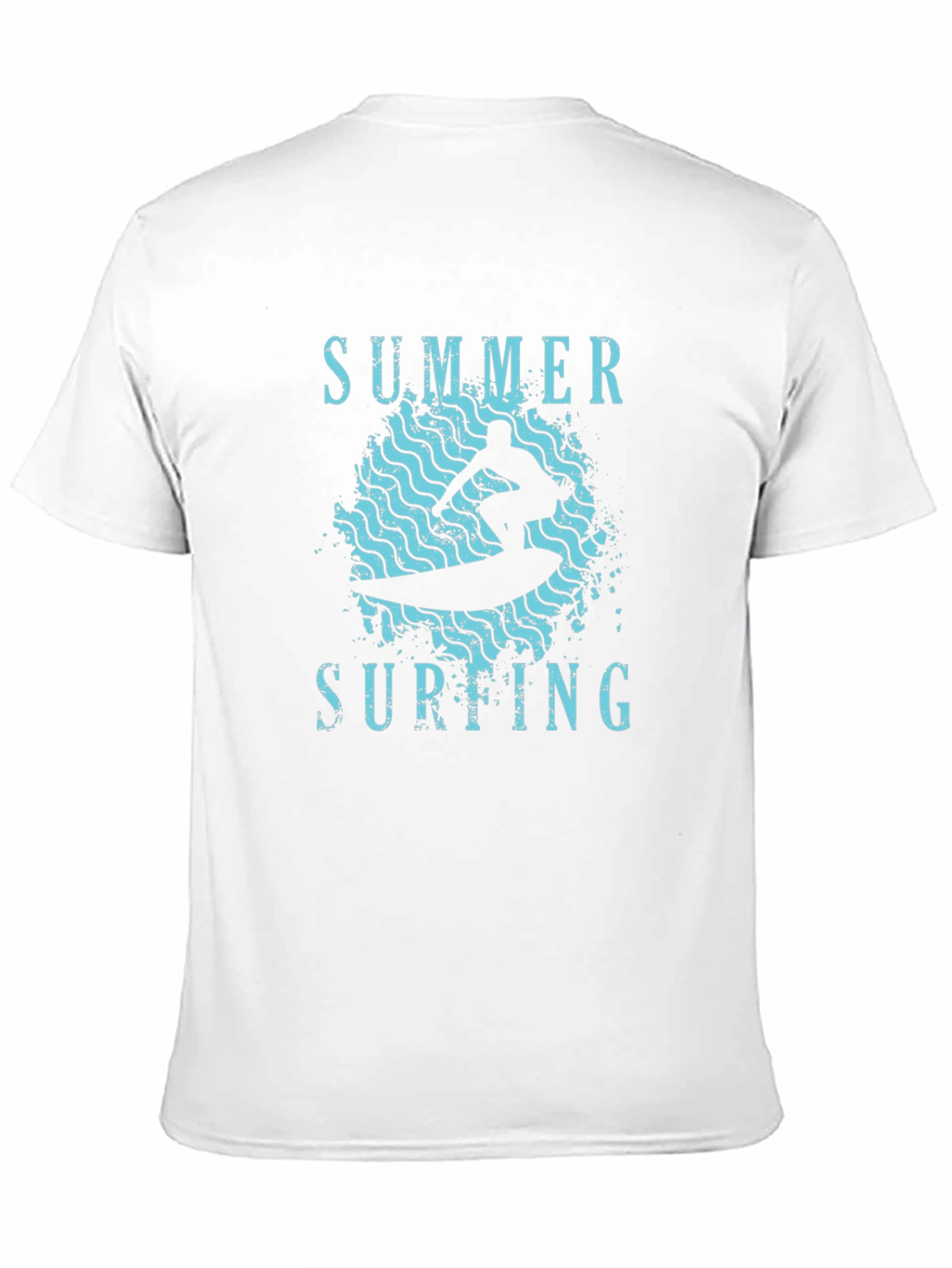 Black Summer Surfing Graphic Tee - Black Cotton T-Shirt view 11