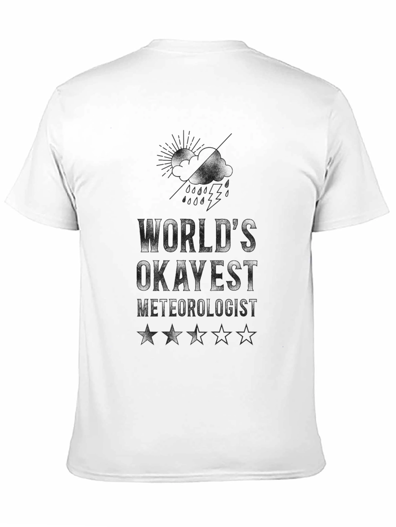Black World's Okayest Meteorologist Black T-Shirt view 11
