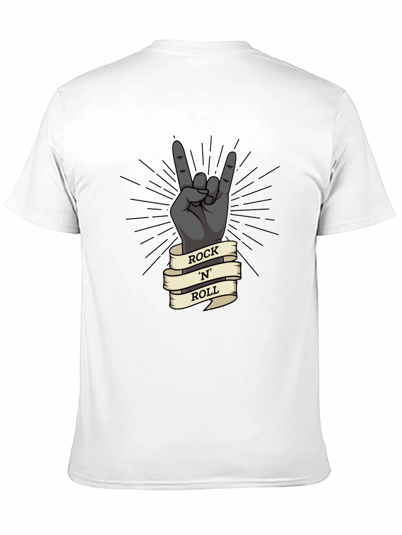 Black Rock 'N' Roll Hand Gesture Graphic T-Shirt view 11